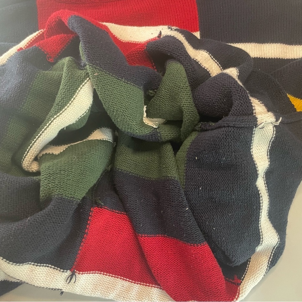 Nautica Large Men’s Retro Sweater 100% Cotton Red White Blue PRELOVED - Picture 5 of 15